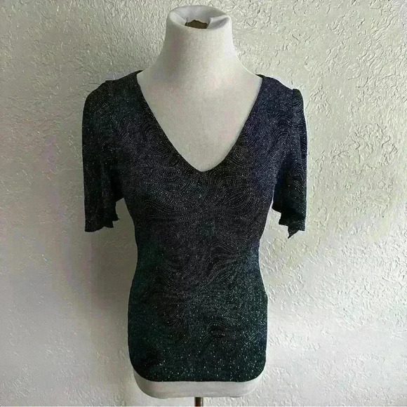 Vintage sparkle fitted top size small - Picture 10 of 13